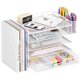 thumbnail image 1 of Organizador de escritorio OPNICE, archivo de papel de 5 niveles con cajón y soporte para bolígrafos, 1 of 7