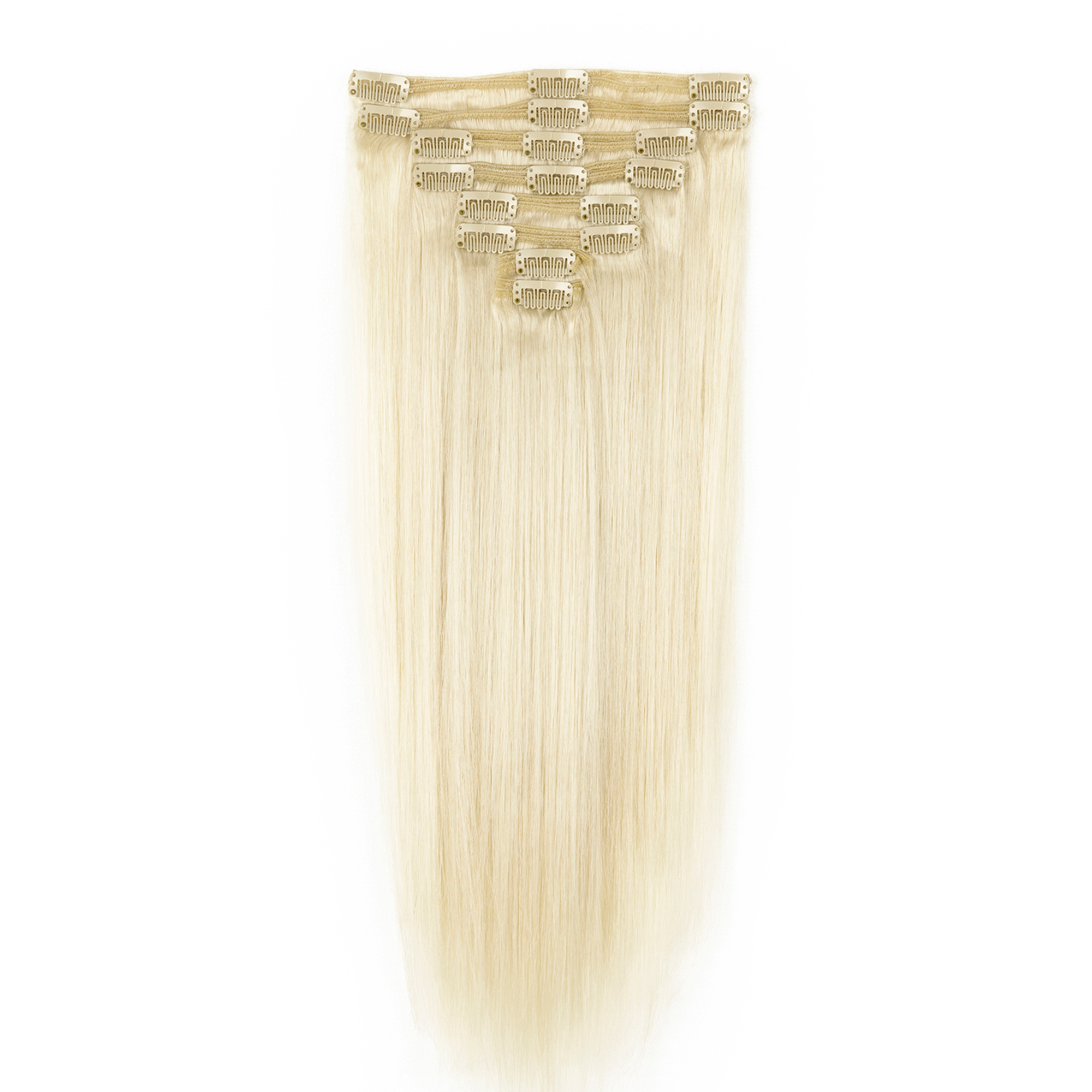 LELINTA 8pcs 14" 16" 18" 20" 22" Clip in Hair Extensions Remy Human Hair Women Silky Straight Human Hair Extensions 18 Clips - image 3 of 8