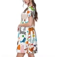 thumbnail image 2 of Vsdgher Animaux pour Femmes Été 2025 Robes Midi Décontractées Légères Manches Courtes Col Rond Robe de Plage, 2 of 6