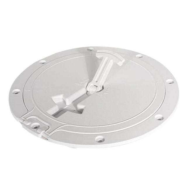 Cubierta de escotilla de 8,4 pulgadas, placa de cubierta giratoria resistente al agua con asa, escotilla de inspección pesada Blanco Cola Cubierta de escotilla de placa de cubierta