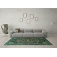 thumbnail image 3 of Ahgly Company Machine Washable Indoor Rectangle Persian Turquoise Blue Traditional Area Rugs, 2' x 3', 3 of 4