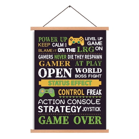 Game Pattern Cotton Linen Hanging Painting Motivational Saying Art Print Inspirational Word Poster Colorful Perfect Print for Bathroom Bedroom Living