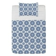 thumbnail image 1 of Vintage Microfiber Bedspread Set, French Country Style Floral Circular Pattern Lace Ornamental Snowflake Design Print, Soft Bedding Set with Pillow Shams & Comforter, 3 Sizes, Blue White, by Ambesonne, 1 of 1