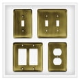 thumbnail image 3 of Franklin Brass W10249V-AB-R Stamped Steel Round Single Duplex Outlet Wall Plate, Switch Plate & Cover - Antique Brass - Pack of 3, 3 of 7