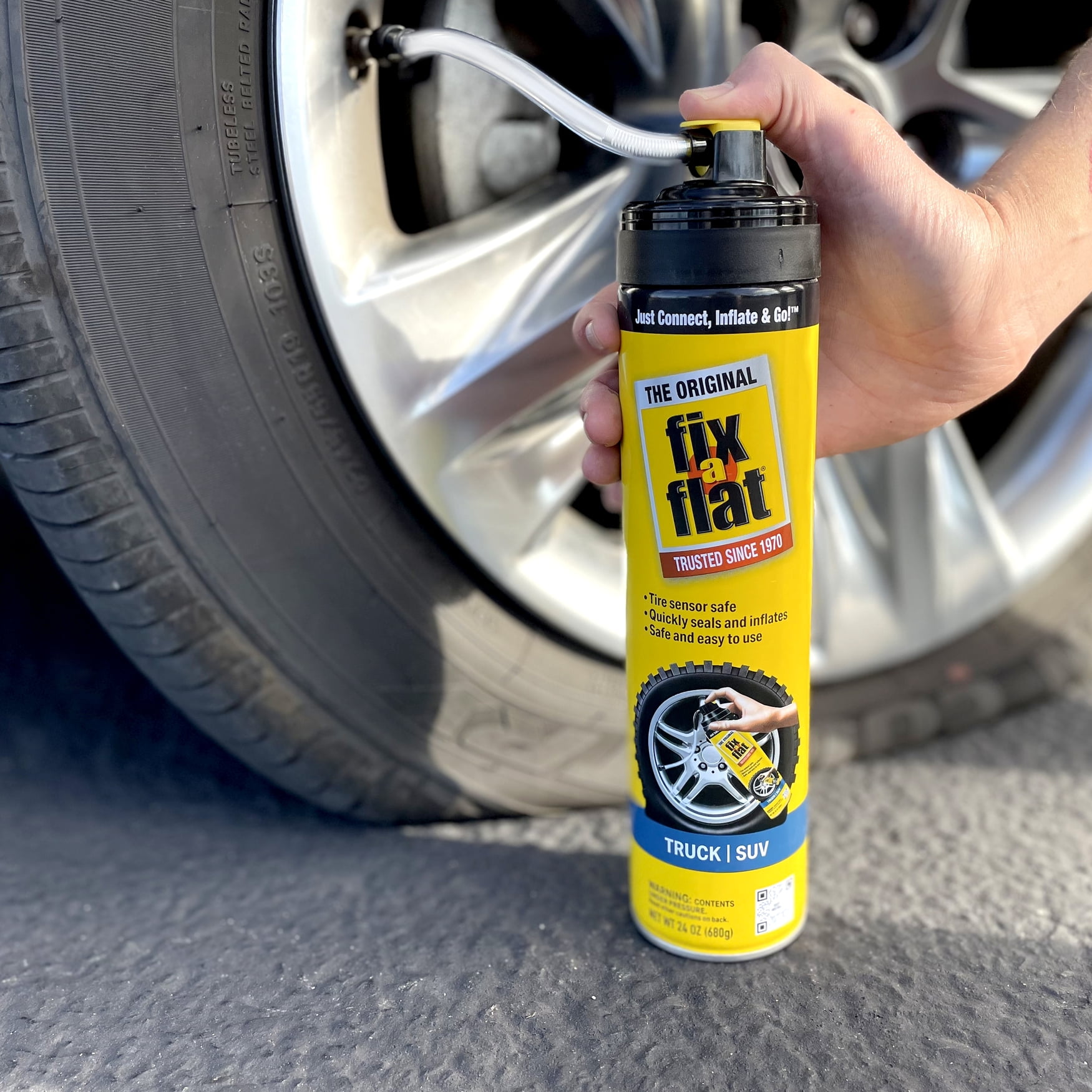 Fix a Flat Aerosol Emergency Flat Tire Repair and Inflator for Large Tires Eco Friendly Formula Universal Fit for all Cars and Small Trucks SUVs