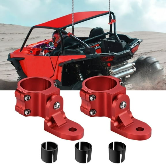 Nilight UTV Flag Antenna Mount Whip Light Mounting Bracket Red Adjustable Heavy Duty for 1.5" to 1.75" and 1.75" to 2" for Polaris RZR Ranger Can Am Maverick X3 Talon