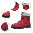 thumbnail image 5 of CAICJ98 Women's Winter Boots Lace Up Mid Carf Boots Warm Lined Waterproof Fashion Snow Boots Women (Red,Size 8.5), 5 of 9