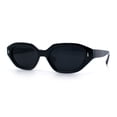 thumbnail image 4 of Retro Vintage Style Hipster Beveled Plastic Geometric Cat Eye Sunglasses All Black, 4 of 8