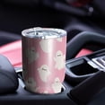 thumbnail image 4 of 30oz Halloween Pink Ghosts Pattern Tumblers Stainless Steel Tumbler with Lid and Straw,Vacuum Insulated Double Wall Travel Tumbler Cups Mug with Cleaning Brush for Coffee,Tea, 4 of 7