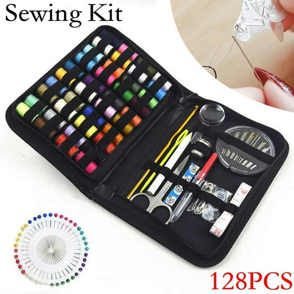 Willstar 52/128 Pcs Kit de Couture Multifonction Aiguilles de Mesure Fil Broderie Portable Kit d'Artisanat Outils de Réparation avec Sac de Rangement