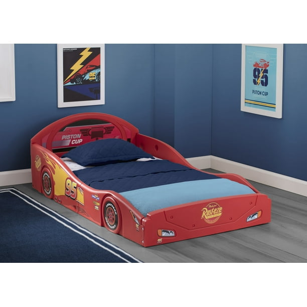 Disney Pixar Cars Lightning McQueen Plastic Sleep and Play Toddler Bed