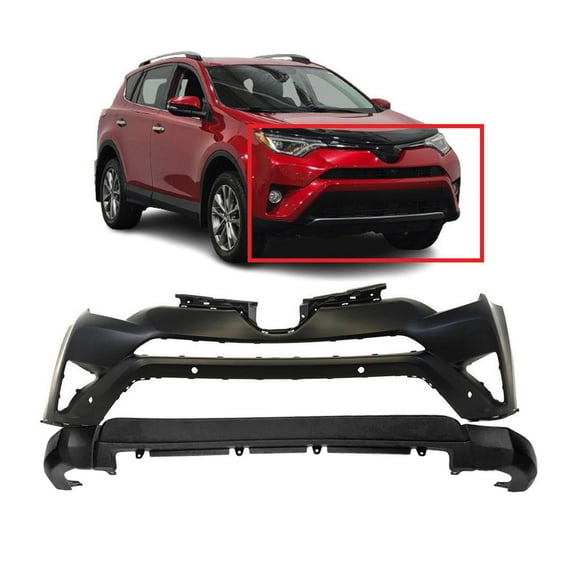 DCP Front Bumper Cover Kit for 2016-2018 Toyota RAV4 W/Park TO1014106 TO1095207