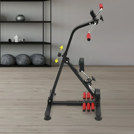 Pedal Exerciser for Physical Therapy & Arm/Leg Workout, Under Desk Bike Pedal Exerciser with 8-Level Adjustable Resistance, LCD Monitor