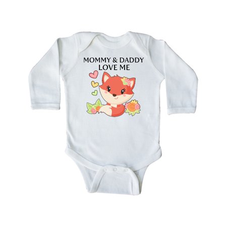 

Inktastic Mommy and Daddy Love Me- little fox Gift Baby Boy or Baby Girl Long Sleeve Bodysuit