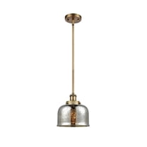 916-1S-BB-G78-Innovations Lighting-Bell - 1 Light Stem Hung Mini Pendant In Industrial Style-10 Inches Tall and 8 Inches Wide-Brushed Brass