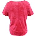 thumbnail image 2 of Plus Size Women's Short Sleeve Foil Design Blouse Cotton Tee T-Shirt Fashion Top Paradise Pink 2X (16.048-2), 2 of 3