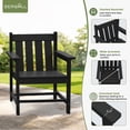 thumbnail image 5 of SERWALL 3 Piece Patio Bistro Set, All-Weather HDPE Outdoor Furniture with 2 Chairs & Side Table for Porch, Balcony & Deck, Black, 5 of 9