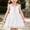 White, variant on Kids Girls Soft Breathable Cotton Sleeveless A-Line Boho Summer Casual Party Dress with Lace Trim and Adjustable Bow Tie Straps Pink,Size 5-6 T
