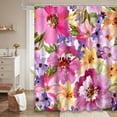 thumbnail image 2 of LALILO Summer Flower Waterproof Shower Curtain,Beautiful with S Watercolor Painting Floral Flower Daisy Shower Curtains for Bathroom with 12 Hooks,72x72 Inch, 2 of 6