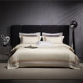 thumbnail image 1 of Linear Cream Duvet Cover Set, 1 of 9