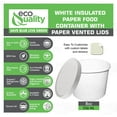 thumbnail image 2 of EcoQuality Disposable White Paper Soup Containers with Lids - Paper Ice Cream Cups - Disposable Dessert Bowls Cold, Frozen Yogurt Cups - Food Storage, Microwavable, Freezer Safe, Take Out (500, 8oz), 2 of 3