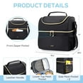 thumbnail image 6 of TOURIT Insulated Lunch Tote Bag Leakproof Lunch Box, Reusable Cooler Bag Food Container with Dual Compartment, Pockets & Shoulder Strap for Men Women, Work School Picnic Beach, Black, 6 of 8