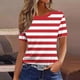 thumbnail image 1 of TaTaai Womens Casual Slim Fit T Shirt Fashion Unstructured Print Round Neck Short Sleeve Top Soft Stretchy Comfortable Blouse for Daily Wear Summer Vacation Gift, 1 of 4