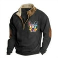 thumbnail image 4 of YUELONGHU Men Casual Crew Neck Pullover Mens Sweatshirts Hoodies Men's Fashion Casual Printed Long Sleeved Hoodie Mens Quarter Zip Pullover Sweatshirt M, 4 of 4