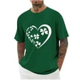 thumbnail image 1 of Blusas y camisas de manga corta con cuello redondo para hombre. Blusa de poliéster con hombros caídos y cuello redondo con estampado del Día de San Patricio., 1 of 3
