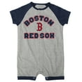 thumbnail image 2 of Infant  Heather Gray Boston Red Sox Extra Base Hit Raglan Full-Snap Romper, 2 of 3