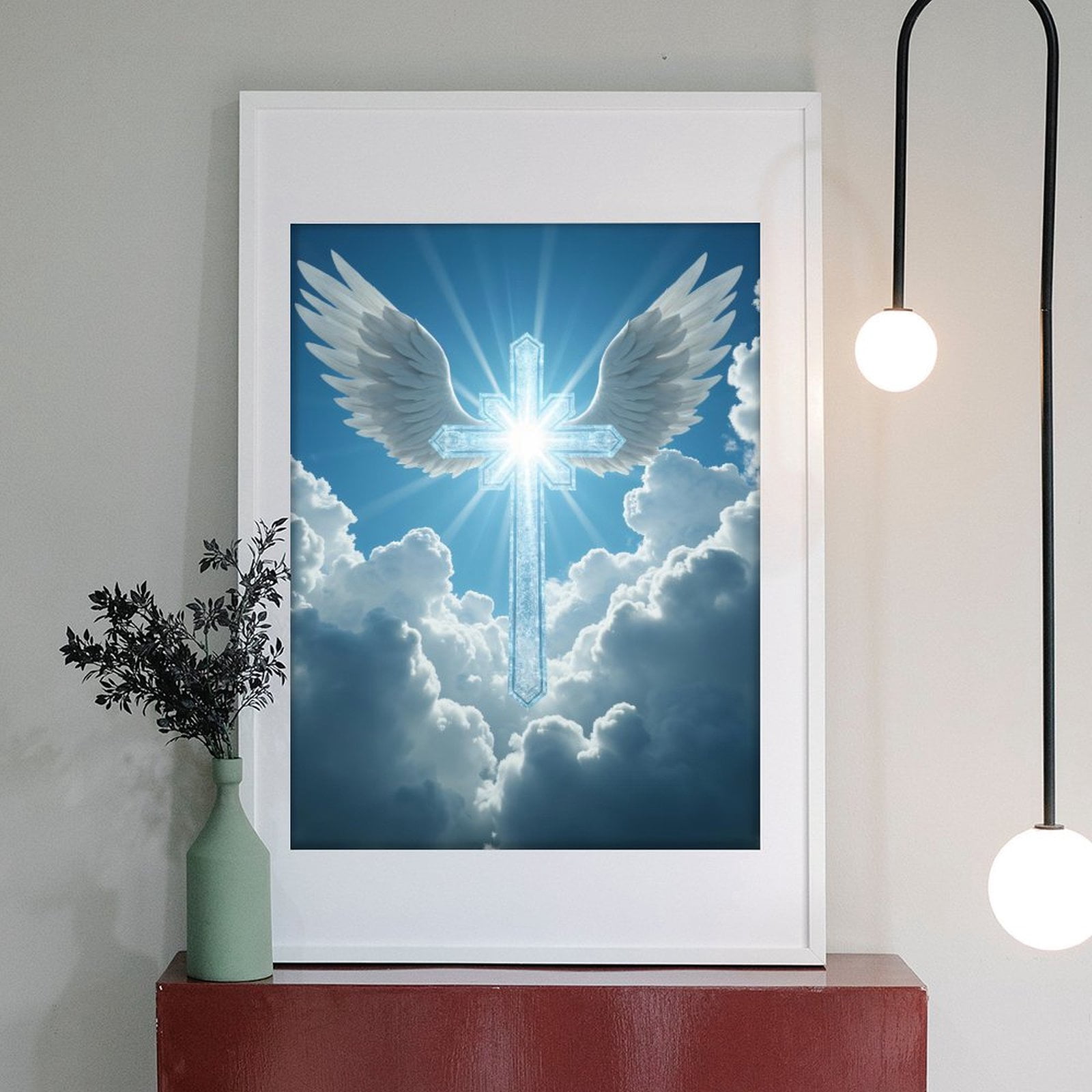 Diamond Art Kits for Adults - 5d Heavenly Cross With Wings Diamond Painting for Adults, Diamond Art for Adults Beginners, Diamond Painting Kits for Adults for Home Wall Decor