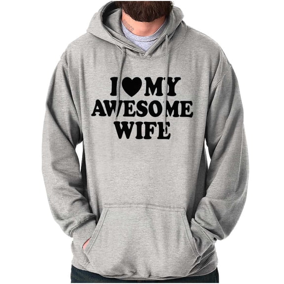 I Love My Awesome Wife Cute Husband Hoodie Hooded Sweatshirt Men Brisco Brands S