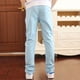 thumbnail image 3 of Pantalones rectos informales de algodón 100 % lisos para niños de 4 a 18 años, con cintura elástica, de alta calidad, 110 a 180, 3 of 5