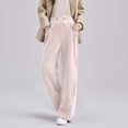 thumbnail image 4 of Women's Maternity Pants Trousers Over Bump Long Pants with Pockets Pregnancy Sweatpants Beige XL, 4 of 5