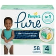 thumbnail image 2 of Pampers Pure Baby Diapers, Size 4 (22-37 lbs), 58, Up to 100% Leakproof, Premium Hypoallergenic Soft Diapers, 2 of 23