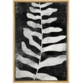 thumbnail image 3 of PixonSign Framed Canvas Print Wall Art Symmetrical Opposing Leaves Floral Wilderness Illustrations Modern Art Minimalist Dark Black and White for Living Room, Bedroom, Office - 16"x24" Natural, 3 of 5