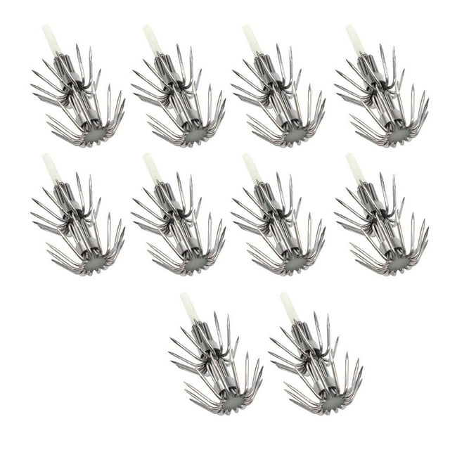 S SERENABLE 10pcs Squid Jigs Hook Hard DIY Luminous Squid Hook - 035