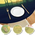 thumbnail image 4 of Elastic Table Cover Round Tablecloth with Tropical Paradise and Summer Beach Palm Trees Designs, Waterproof and Stain-Resistant Vinyl, Backed for Secure Fit and Heat Resistance, 4 of 7