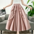 thumbnail image 2 of Sngxgn Women's Elastic Waist Party Pleated Midi Skirt(Pink,One Size), 2 of 8