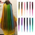 thumbnail image 2 of Clip-In One Piece Ombre Hair Extensions in Pure Color - Straight Long Synthetic 2 Tone Hair Pieces, 2 of 63