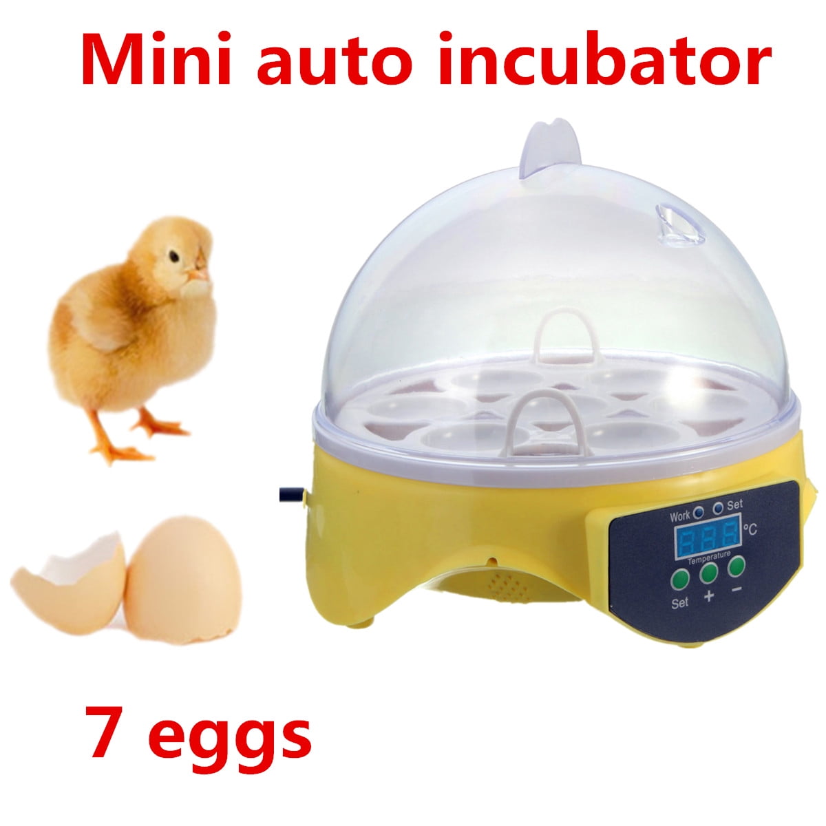 Mini Digital Eggs Incubator For Hatching 7 Eggs Chicken Duck Reptile AC