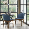 thumbnail image 2 of Maklaine 19" Modern Fabric Dining Side Chairs in Blue (Set of 2), 2 of 8