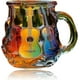 thumbnail image 1 of 3D Guitar Coffee Mug, Colorful Musical Design Glass Cup, Music Lover Gift, Collectible Drinkware, 1 of 5