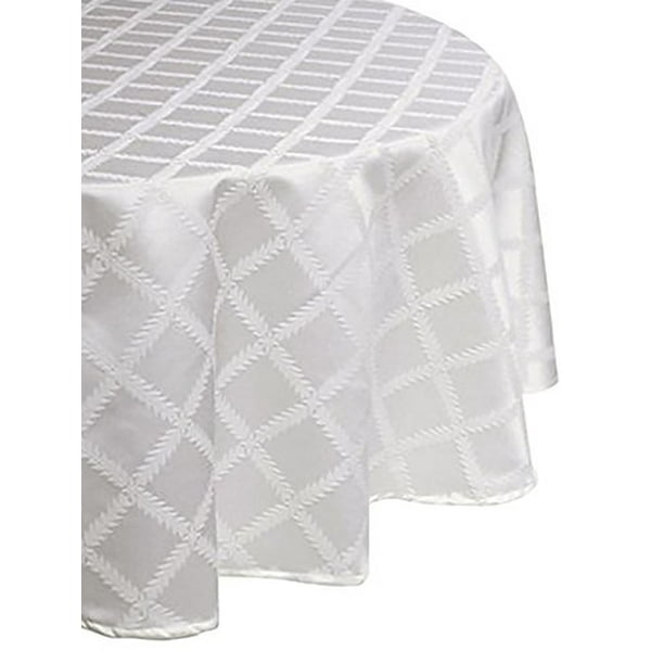 Lenox Laurel Leaf 90" Round Tablecloth White