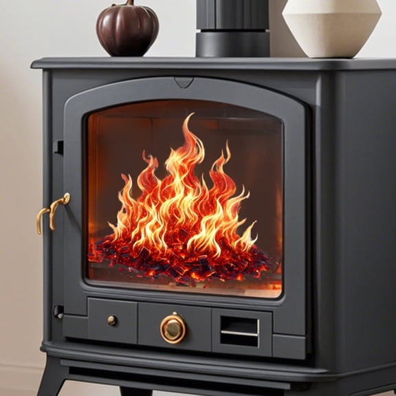 Creative Flaming Fire Window & Wall Stickers - Removable Self-Adhesive Home Decor Decals (29.5cm x 26cm/11.6in x 10.2in)