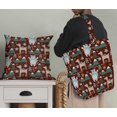 thumbnail image 5 of Soimoi Red Modal Satin Fabric Bear & Reindeer Cartoon Printed Fabric 1 Yard 42 Inch Wide, 5 of 5