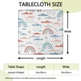 thumbnail image 2 of White Boho Bohemia Rainbow Clouds Sun Pattern Square Fitted Tablecloth with Elastic Edge,Square Table Cover,Washable Elastic Table Cover for Home Kitchen Party Decor 34"x34", 2 of 6