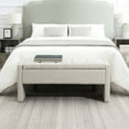thumbnail image 5 of Comfy Bedroom Foot Rest Stool With Internal Storage - Grey Linen Fabric Coffee Table Bench Upholstery, Modern Style, 5 of 6