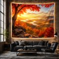 thumbnail image 6 of Autumn Mountain Valley with Maple Tree at Sunset, Nostalgic Boho for Nature Lovers, Panoramic Landscape Wall Art, Housewarming Gift Tapestry Wall Hanging for Living Room and Bedroom, 6 of 7