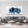 thumbnail image 4 of 3 Piece Abstract Wall Art Blue Paintings Minimalist Wall Decor Graffiti Poster Modern Artwork Picture HD Canvas Print,Framed for Living Room Bedroom Bathroom, 12"x16"x3 Panels, 4 of 7